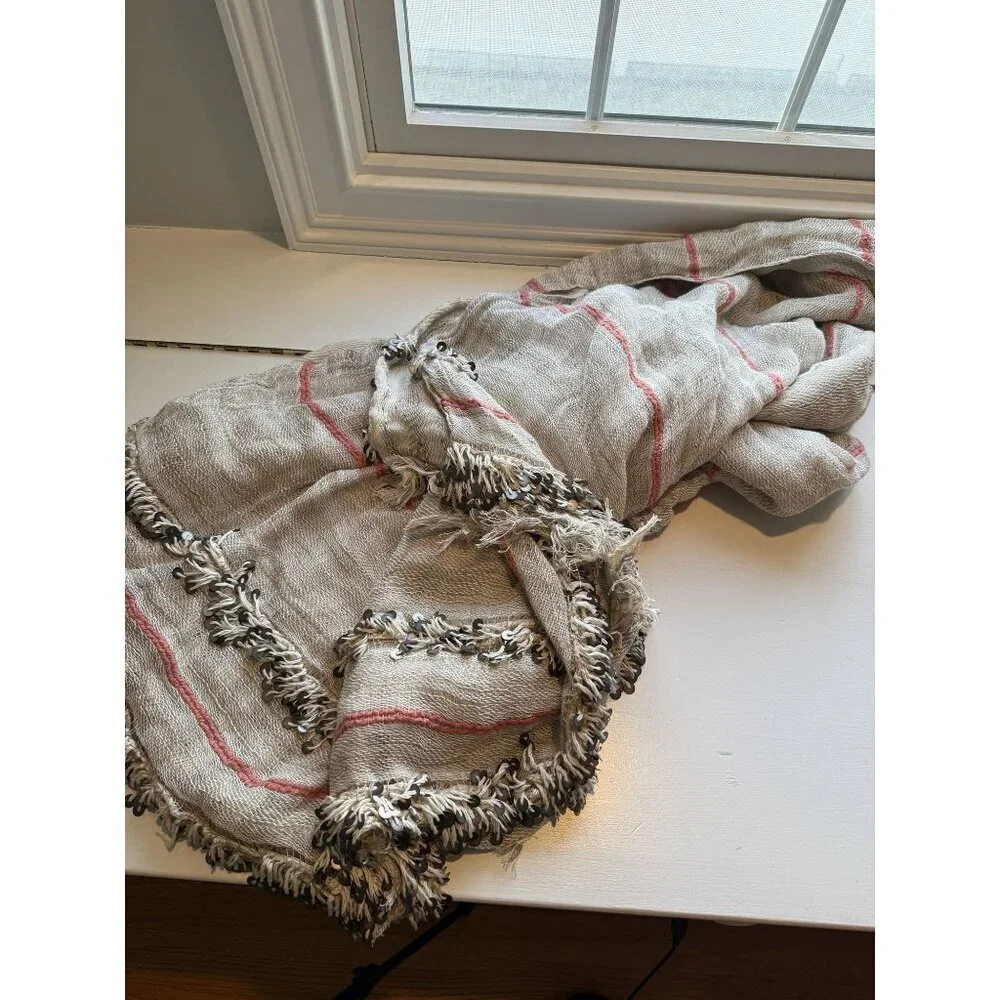 NWT Anthropologie Moroccan Wedding Blanket Neutral 50